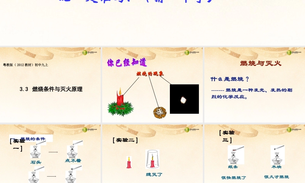 粤教初中化学九上《3.3 燃烧条件与灭火原理》PPT课件 (10).ppt