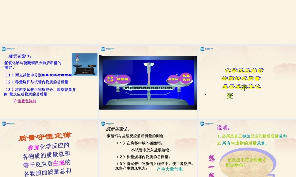 粤教初中化学九上《4.3 质量守恒定律》PPT课件 (3).ppt