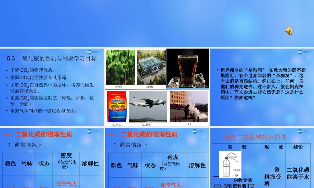 粤教初中化学九上《5.3 二氧化碳的性质和制法》PPT课件 (3).ppt