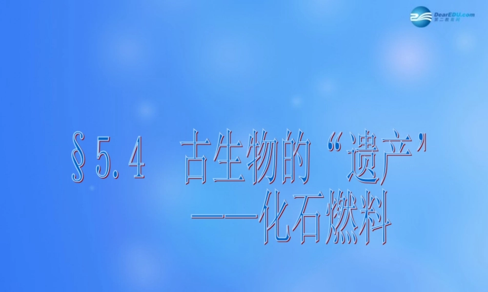 粤教初中化学九上《5.4 古生物的“遗产”—化石燃料》PPT课件 (2).ppt