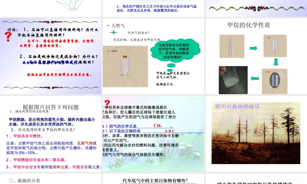 粤教初中化学九上《5.4 古生物的“遗产”—化石燃料》PPT课件 (1).ppt