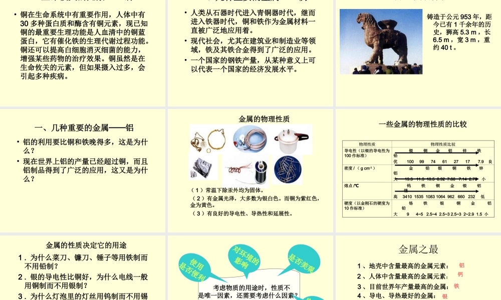 粤教初中化学九下《6.0第六章 金属》PPT课件 (2).ppt