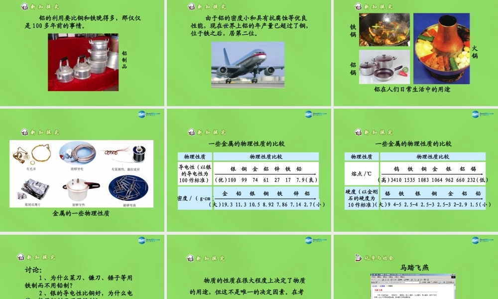 粤教初中化学九下《6.1 金属材料的物理特性》PPT课件 (2).ppt