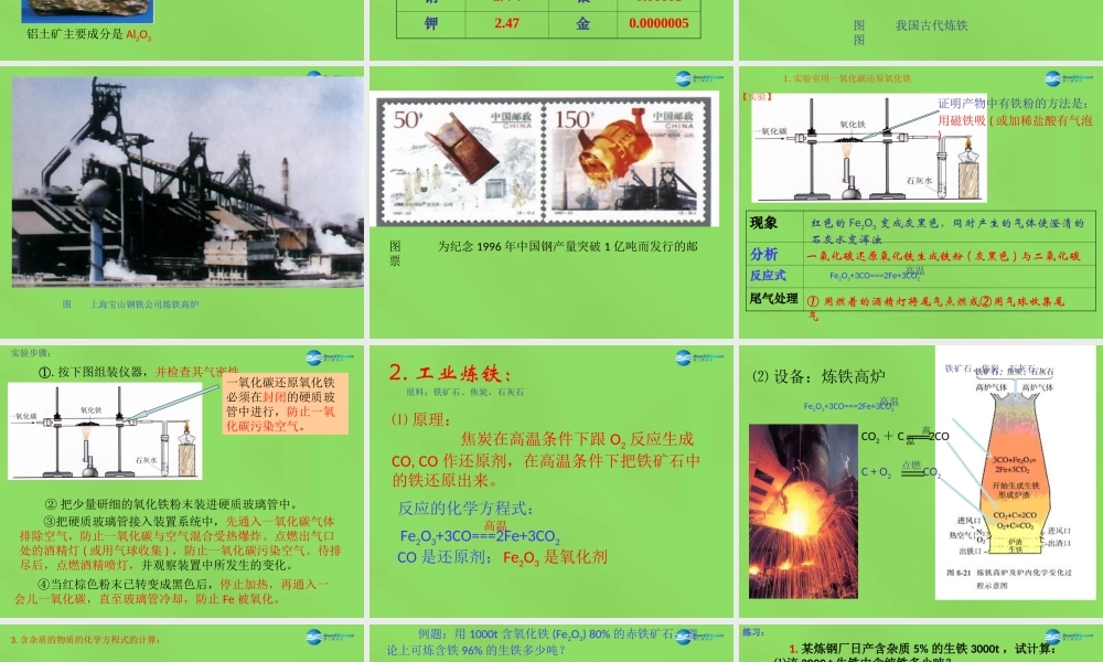 粤教初中化学九下《6.3 金属矿物与冶炼》PPT课件 (6).ppt