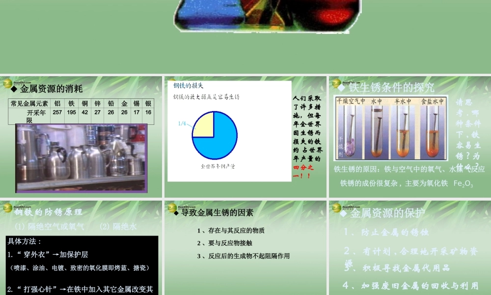 粤教初中化学九下《6.4 珍惜和保护金属资源》PPT课件 (9).ppt