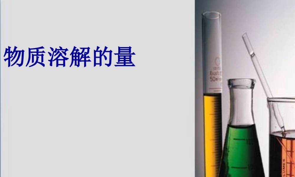 粤教初中化学九下《7.2 物质溶解的量》PPT课件 (1).ppt
