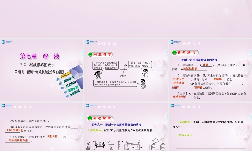 粤教初中化学九下《7.3 溶液浓稀的表示》PPT课件 (3).ppt