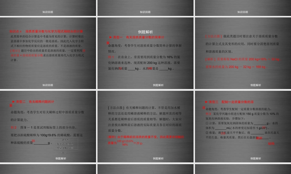 粤教初中化学九下《7.3 溶液浓稀的表示》PPT课件 (9).ppt