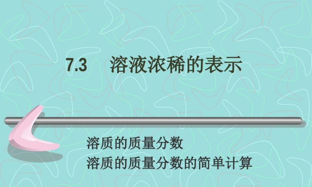 粤教初中化学九下《7.3 溶液浓稀的表示》PPT课件 (5).ppt