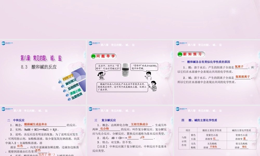 粤教初中化学九下《8.3 酸和碱的反应》PPT课件 (1).ppt