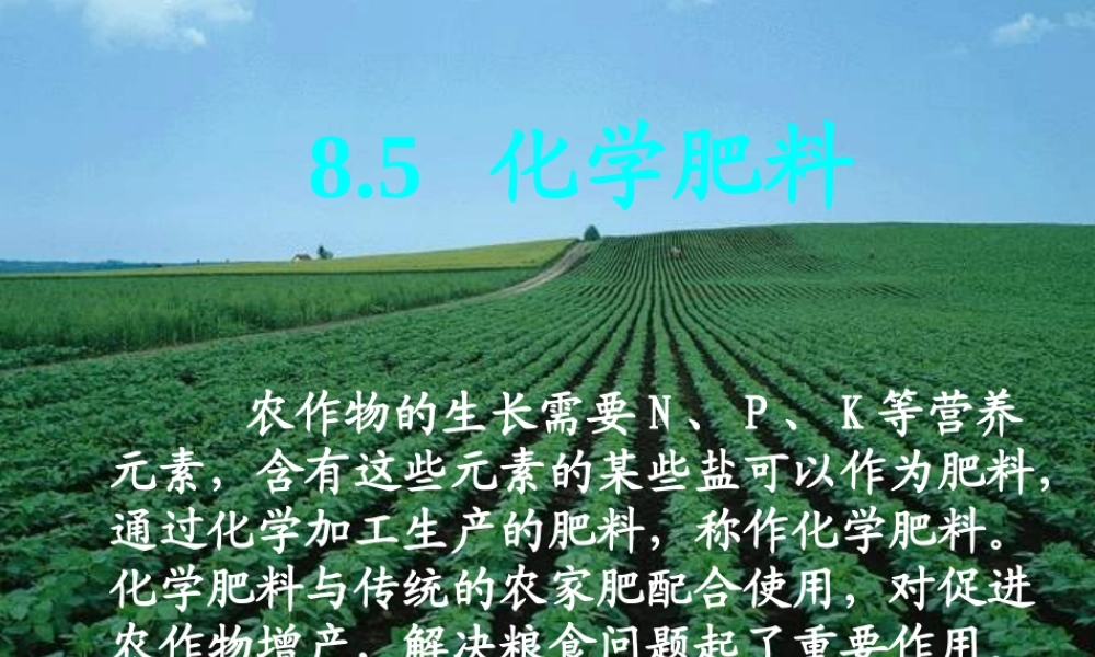 粤教初中化学九下《8.5 化学肥料》PPT课件 (5).ppt