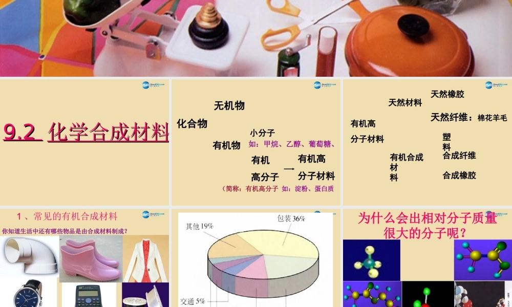 粤教初中化学九下《9.2 化学合成材料》PPT课件 (3).ppt