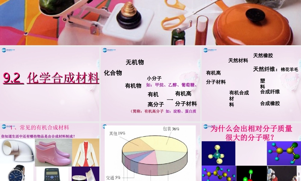 粤教初中化学九下《9.2 化学合成材料》PPT课件 (4).ppt