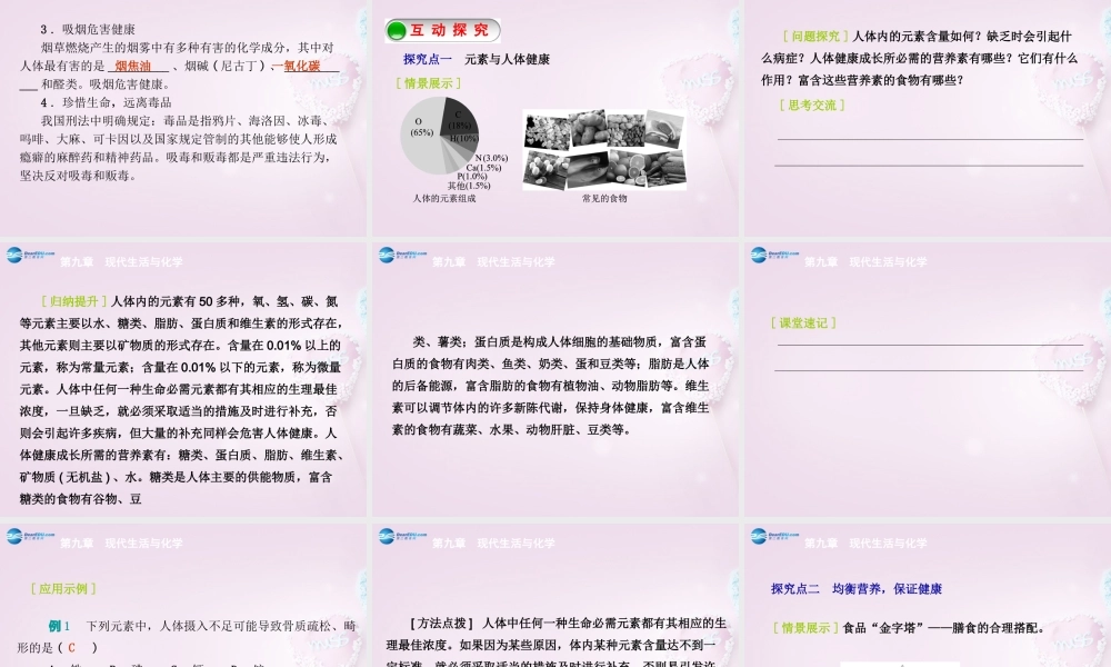 粤教初中化学九下《9.4 化学物质与健康》PPT课件 (1).ppt