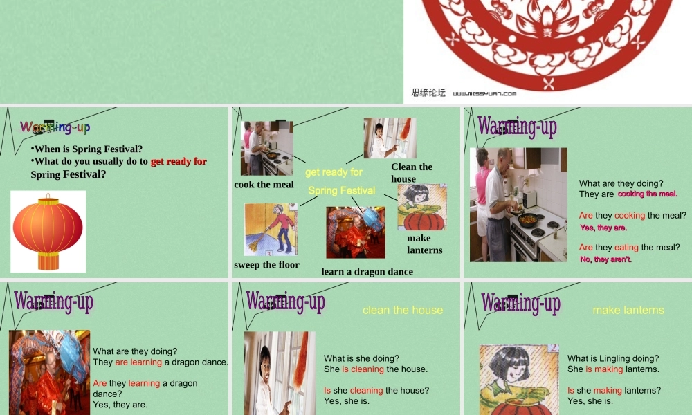 浙江省海宁市丁桥镇初级中学七年级英语上册 Module 10 Unit 1 Are you getting ready for Spring Festival课件 （新版）外研版.ppt