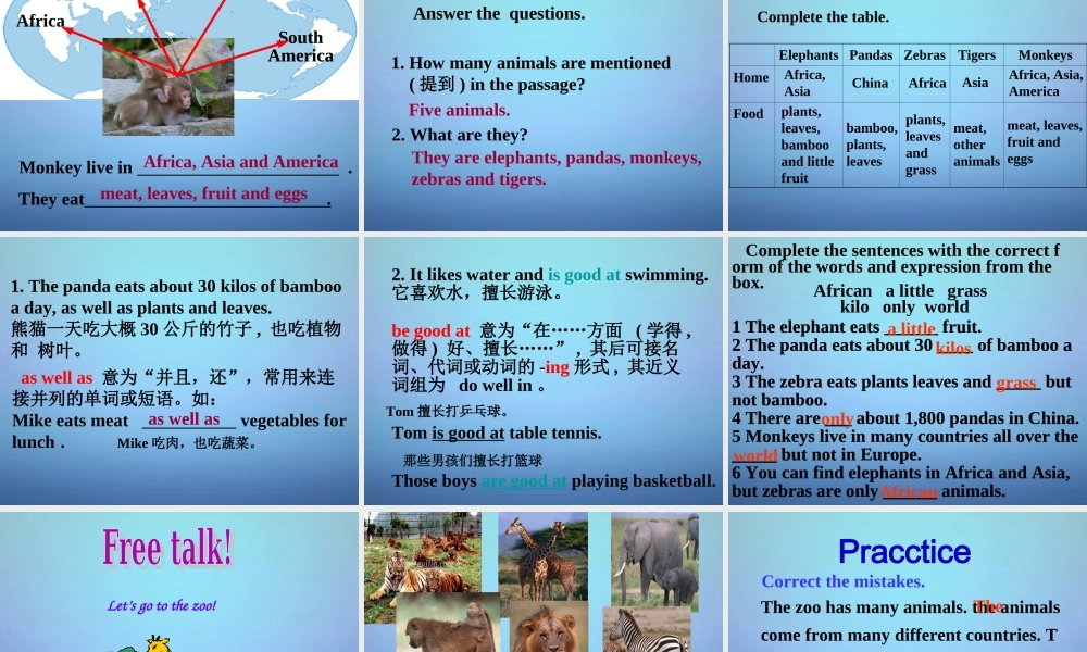 浙江省金华市第十六中学七年级英语上册 Module 6 Unit 2 The tiger lives in Asia课件 （新版）外研版.ppt