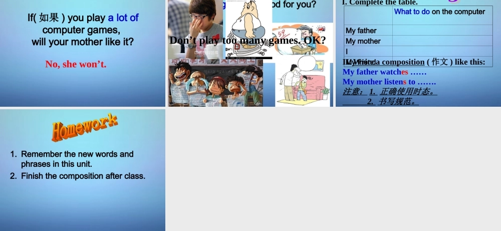 浙江省平阳县昆阳镇第二中学七年级英语上册 Module 7 Unit 2 When do you use a computer课件 （新版）外研版.ppt