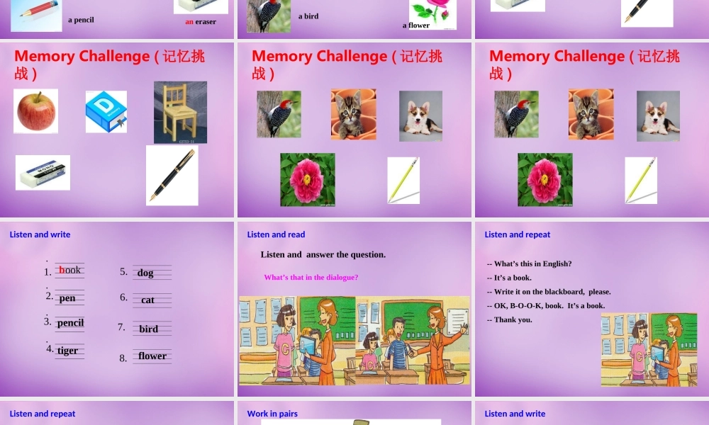 浙江省平阳县昆阳镇第二中学七年级英语上册 Starter Module 3 Unit 1 What's this in English课件 （新版）外研版.ppt