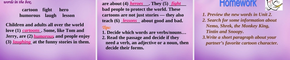 浙江省平阳县昆阳镇第二中学八年级英语下册 Module 5 Unit 1 It ’s time to watch a cartoon课件 .ppt