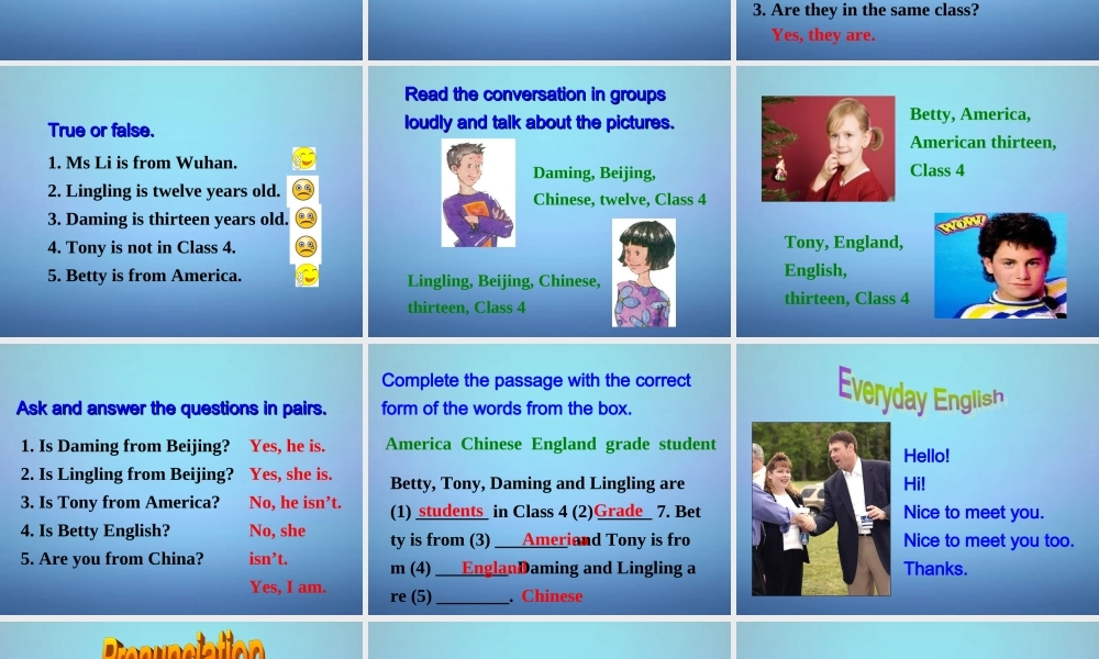 浙江省平阳县昆阳镇第二中学七年级英语上册《Module 1 Unit 1 Nice to meet you》课件 （新版）外研版.ppt