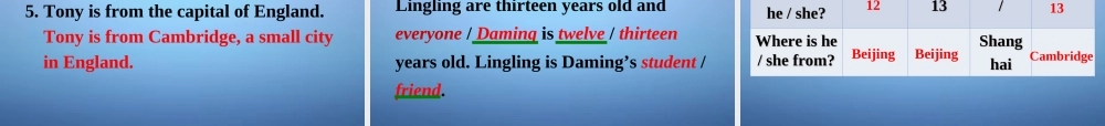 浙江省平阳县昆阳镇第二中学七年级英语上册《Module 1 Unit 2 I’m Wang Lingling and I’m thirteen years old》课件 （新版）外研版.ppt