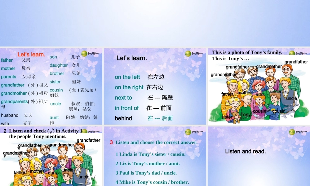 浙江省衢州市开化县池淮镇初级中学七年级英语上册 Module 2 My family Unit 1 Is this your mum？课件 （新版）外研版.ppt