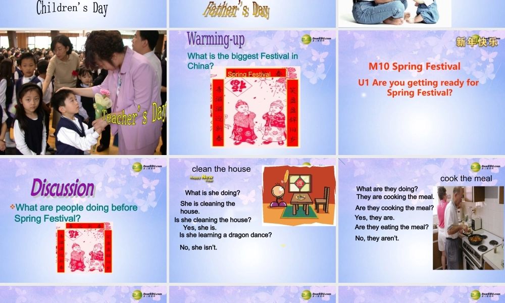 浙江省衢州市开化县池淮镇初级中学七年级英语上册 Module 10 Spring Festival Unit 1 Are you getting ready for Spring Festival？课件 （新版）外研版.ppt