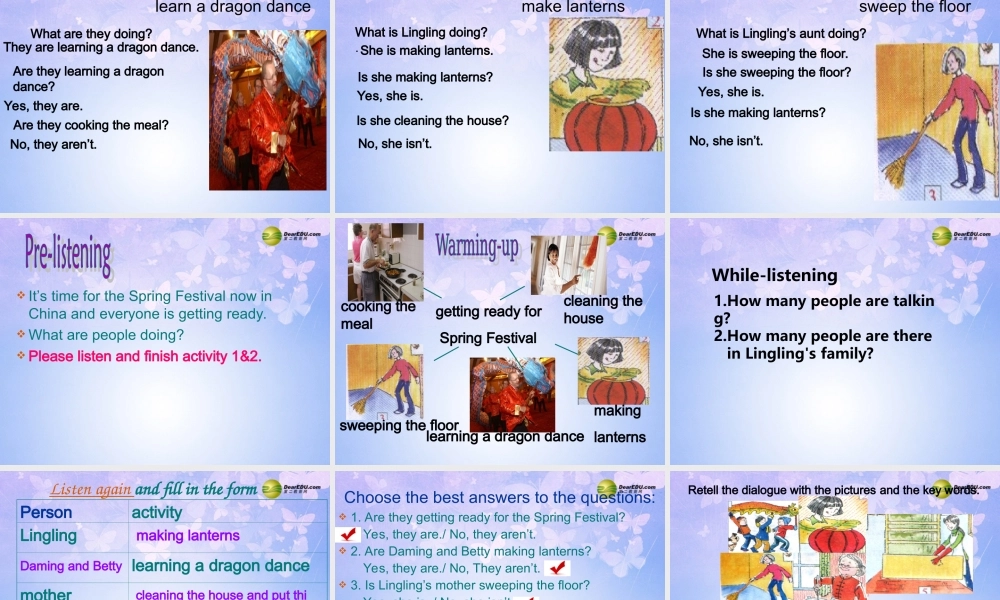 浙江省衢州市开化县池淮镇初级中学七年级英语上册 Module 10 Spring Festival Unit 1 Are you getting ready for Spring Festival？课件 （新版）外研版.ppt