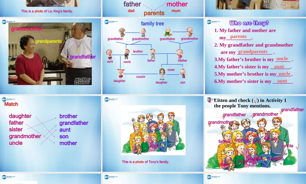 浙江省温州市第十二中学七年级英语上册 Module 2 My family Unit 1 Is this your mum课件 （新版）外研版.ppt
