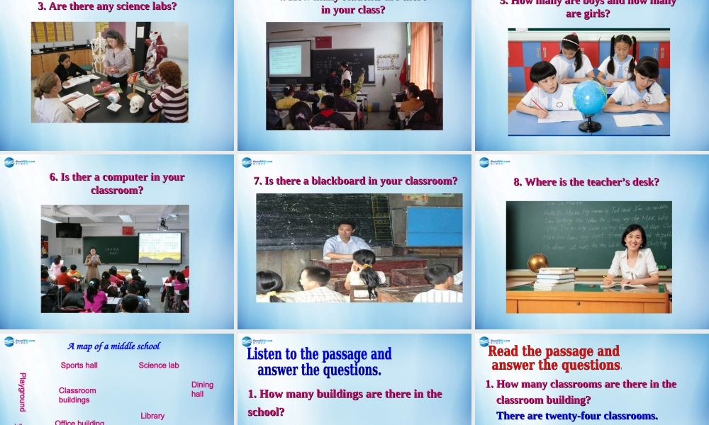 浙江省温州市第十二中学七年级英语上册 Module 3 My school Unit 2 The library is on the left of the playground课件 （新版）外研版.ppt