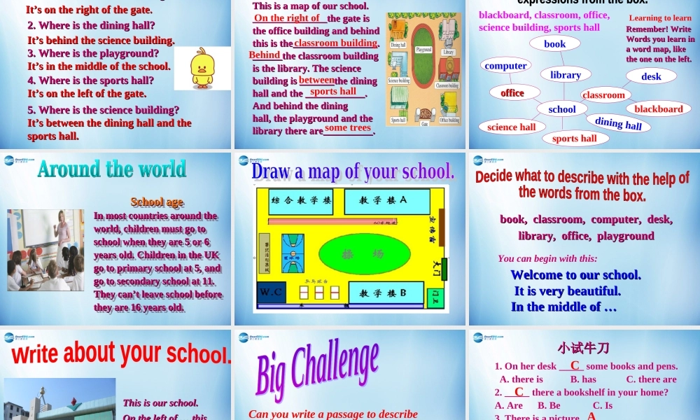 浙江省温州市第十二中学七年级英语上册 Module 3 My school Unit 3 Language in use课件 （新版）外研版.ppt