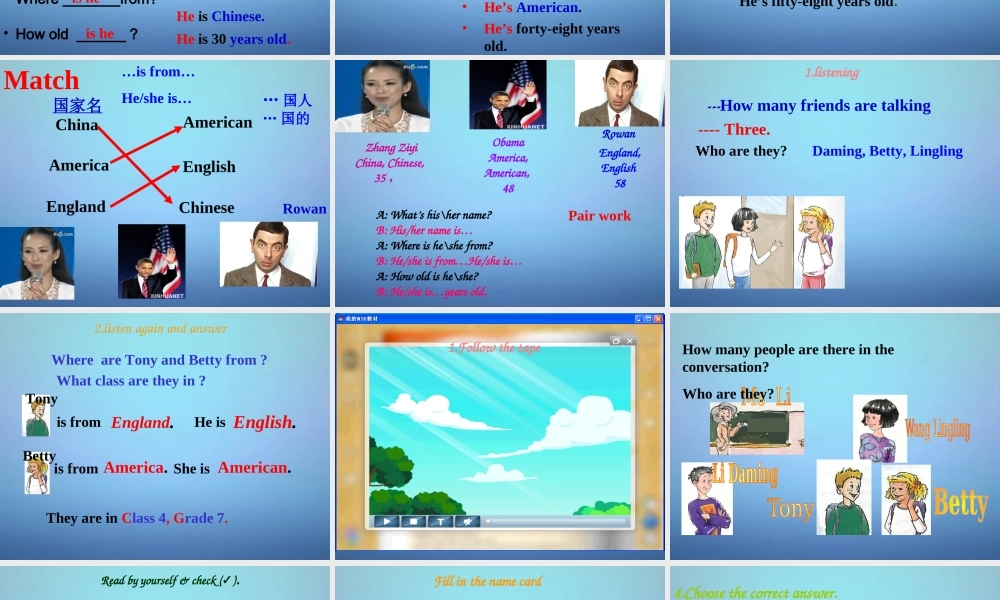 浙江省温州市泰顺县新浦中学七年级英语上册 Module 1 Unit 1 Nice to meet you课件 （新版）外研版.ppt