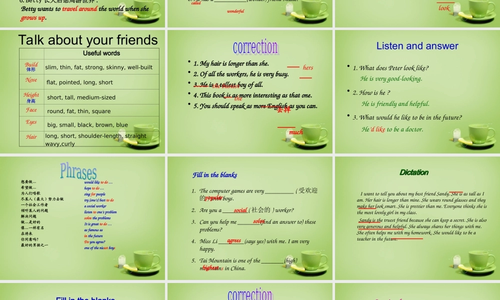 浙江师范大学附属中学八年级英语上册 Unit 1 Friends Reading课件2.ppt