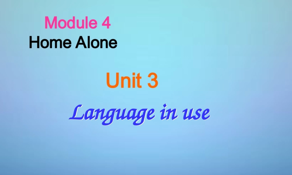 浙江省温州市泰顺县新浦中学九年级英语上册 Module 4 Unit 3 Language in use课件.ppt