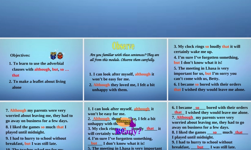 浙江省温州市泰顺县新浦中学九年级英语上册 Module 4 Unit 3 Language in use课件.ppt