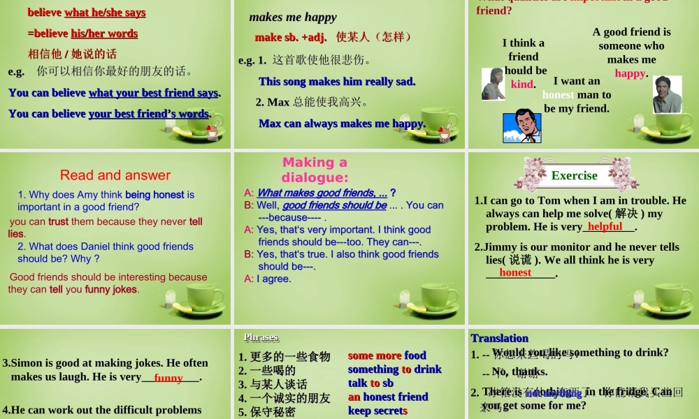 浙江师范大学附属中学八年级英语上册 Unit 1 Friends welcome to the Unit课件1.ppt