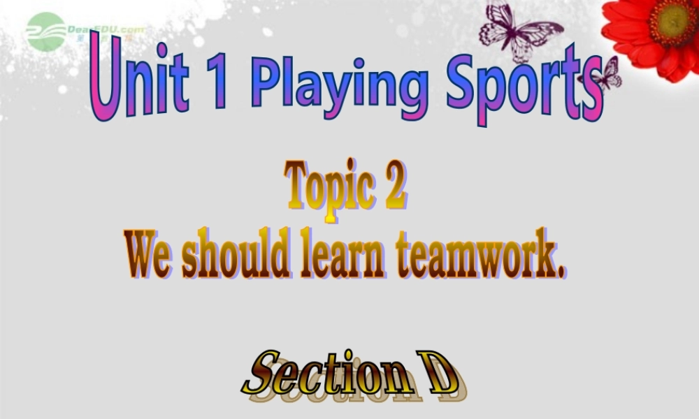 重庆市涪陵区中峰初级中学八年级英语上册 Unit 1 Playing Sports Topic 2 We should learn teamwork Section D课件 （新版）仁爱版.ppt