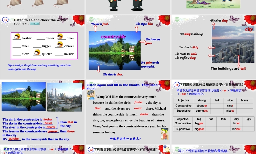 重庆市涪陵区中峰初级中学八年级英语上册 Unit 4 Our World Topic 1 Which do you like better, plants or animals Section A课件 （新版）仁爱版.ppt