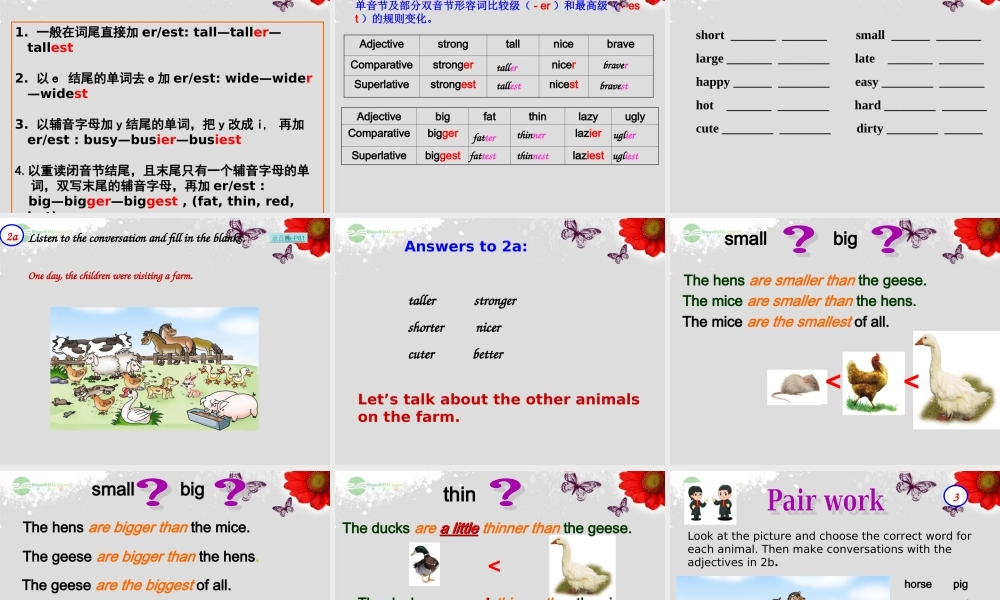 重庆市涪陵区中峰初级中学八年级英语上册 Unit 4 Our World Topic 1 Which do you like better, plants or animals Section A课件 （新版）仁爱版.ppt