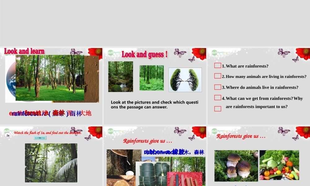 重庆市涪陵区中峰初级中学八年级英语上册 Unit 4 Our World Topic 1 Which do you like better, plants or animals Section C课件 （新版）仁爱版.ppt