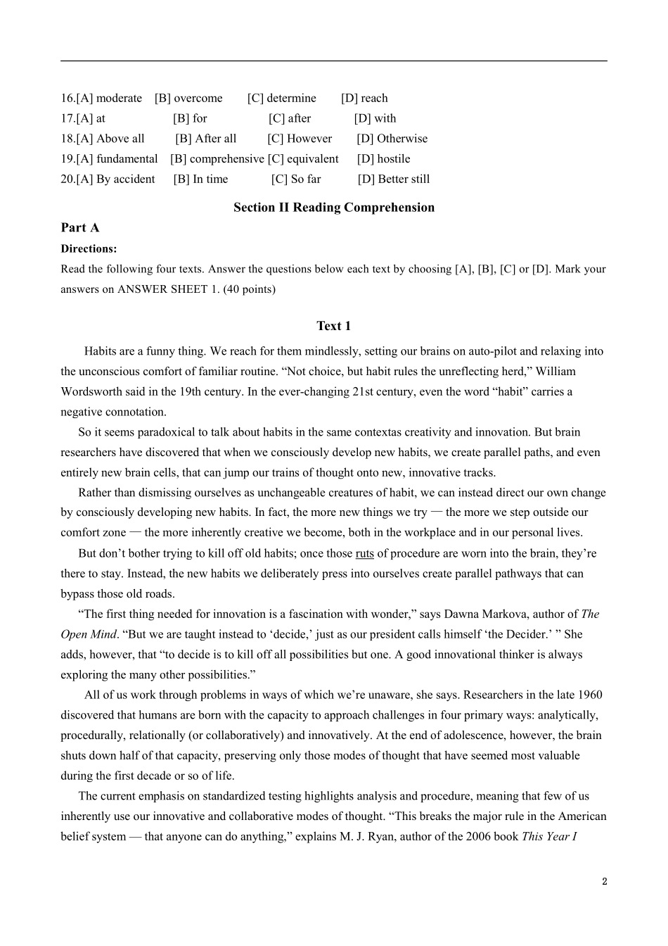 2009年考研英语真题及解析 .pdf_第2页