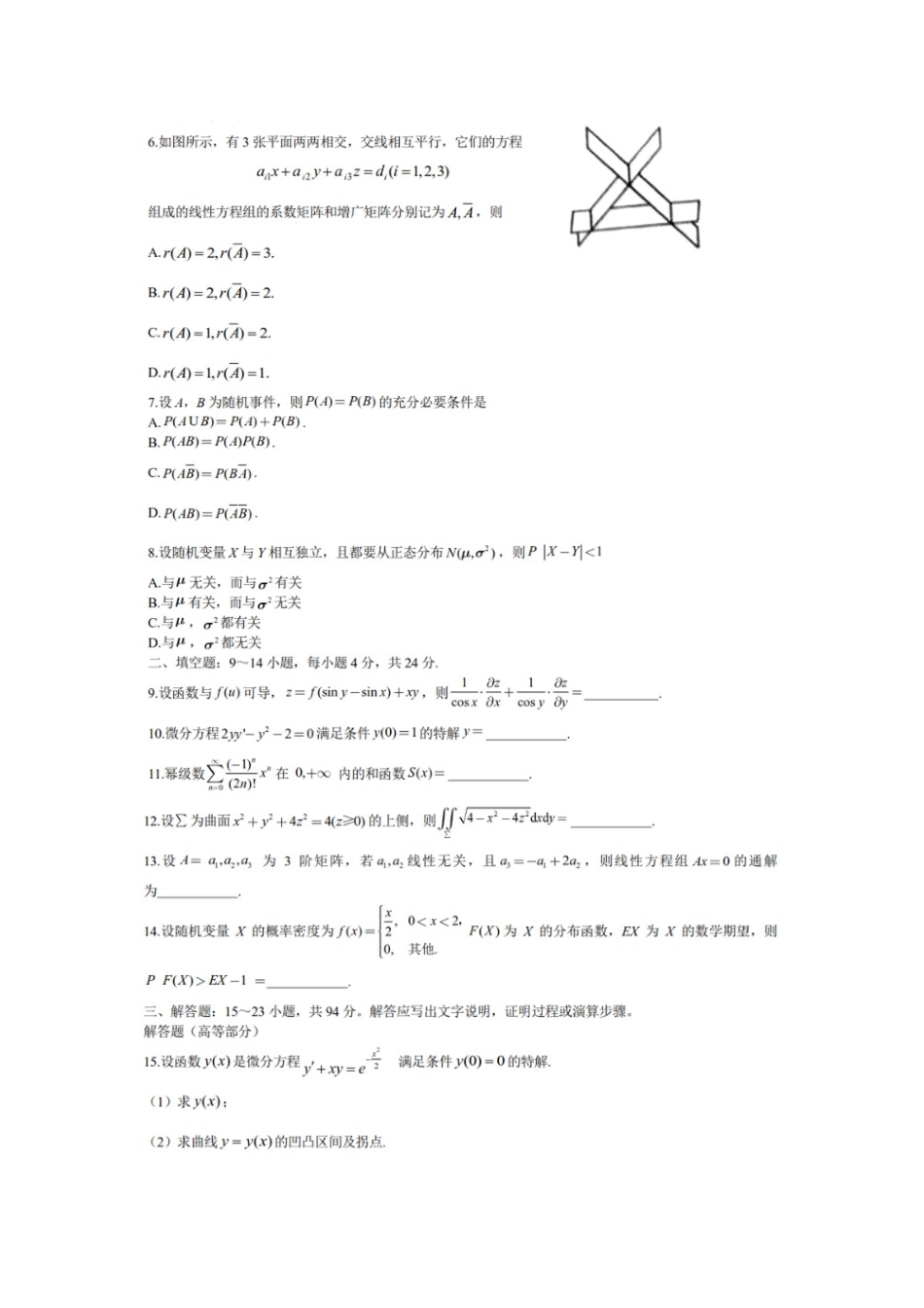 2019年全国硕士研究生入学统一考试数学(一)真题及解析.doc_第2页