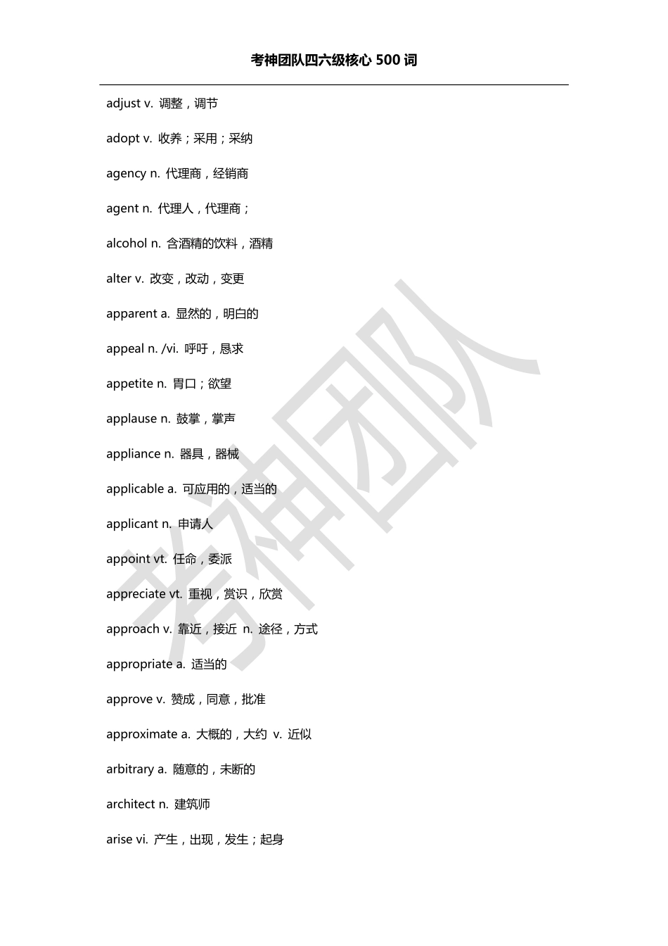1. 四六级入门级核心500词.pdf_第2页