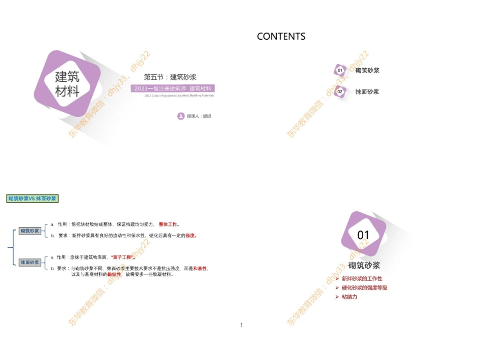 材料05 第六节和第六节：砂浆、墙体材料与屋面材料(1).pdf_第1页