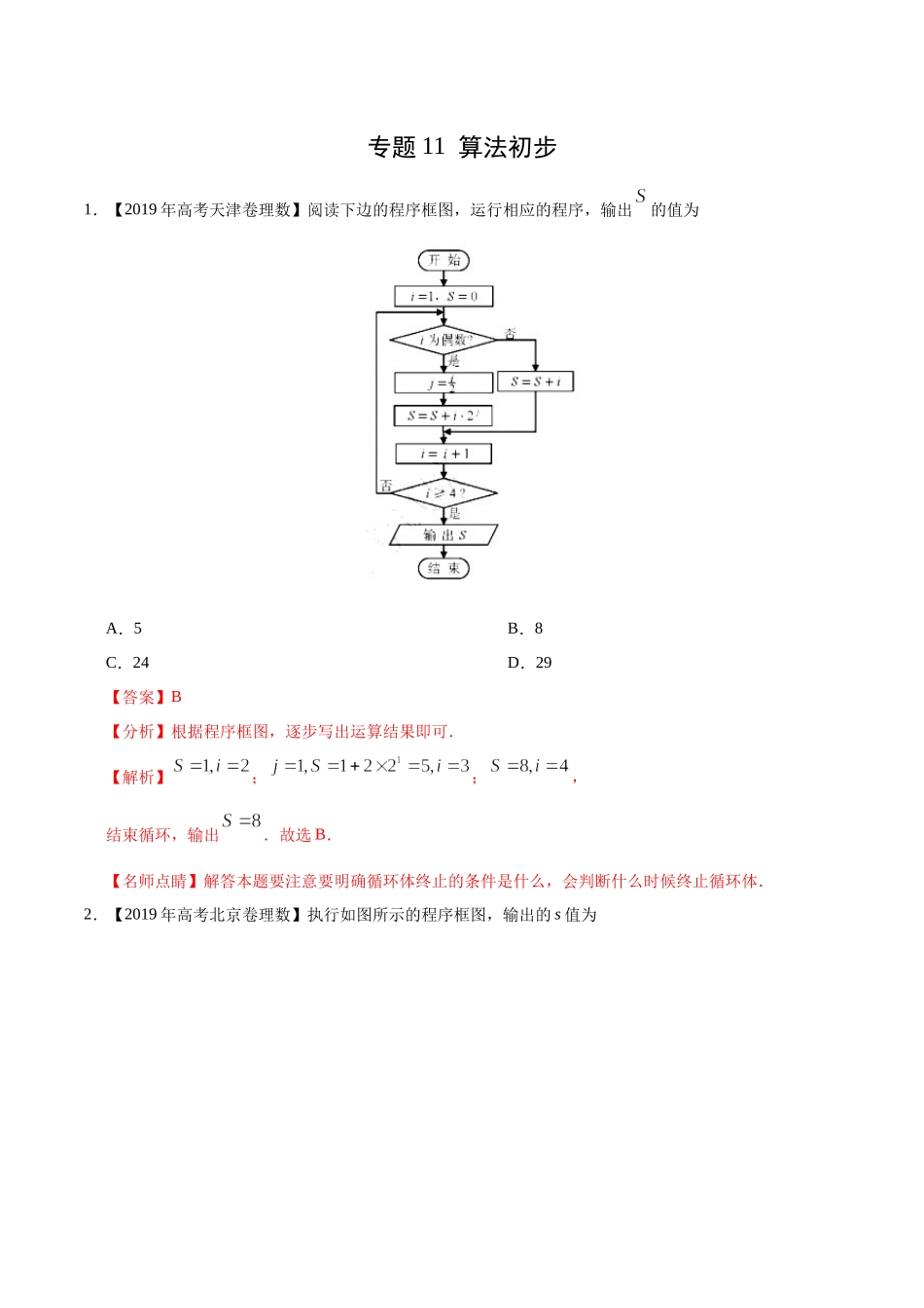 专题11 算法初步（解析版）.docx_第1页