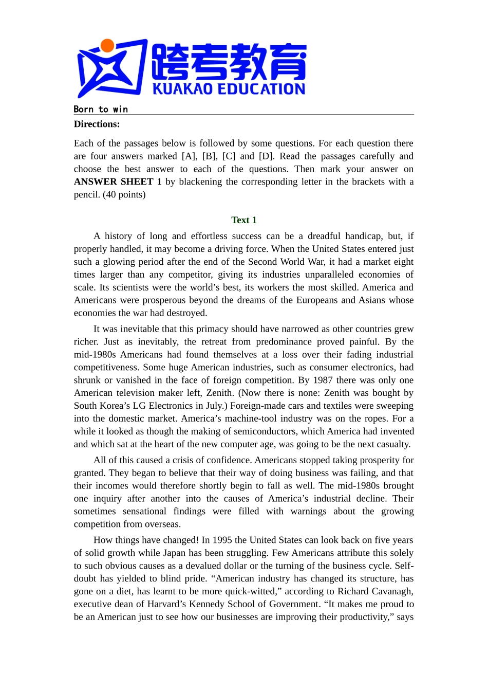 2000年全国硕士研究生入学统一考试英语一试题及解析.doc_第2页