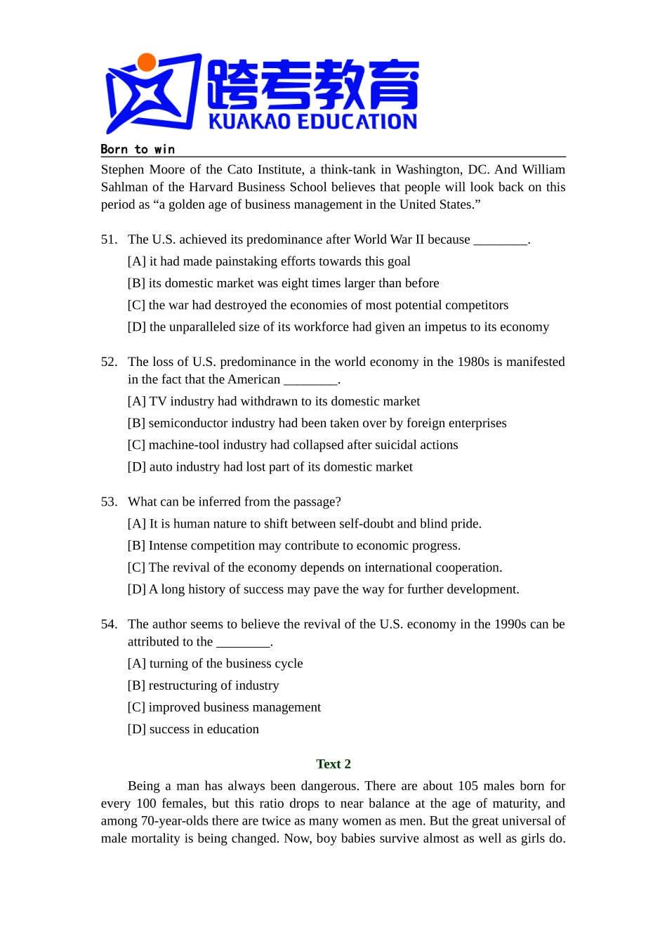 2000年全国硕士研究生入学统一考试英语一试题及解析.doc_第3页