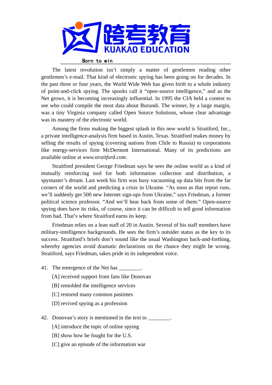 2003年全国硕士研究生入学统一考试英语一试题及解析.doc_第3页
