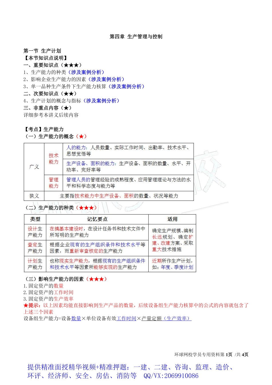 WM_Removed_2019中级经济师-工商-得分点串讲-13、第4章生产管理与控制1.pdf_第1页