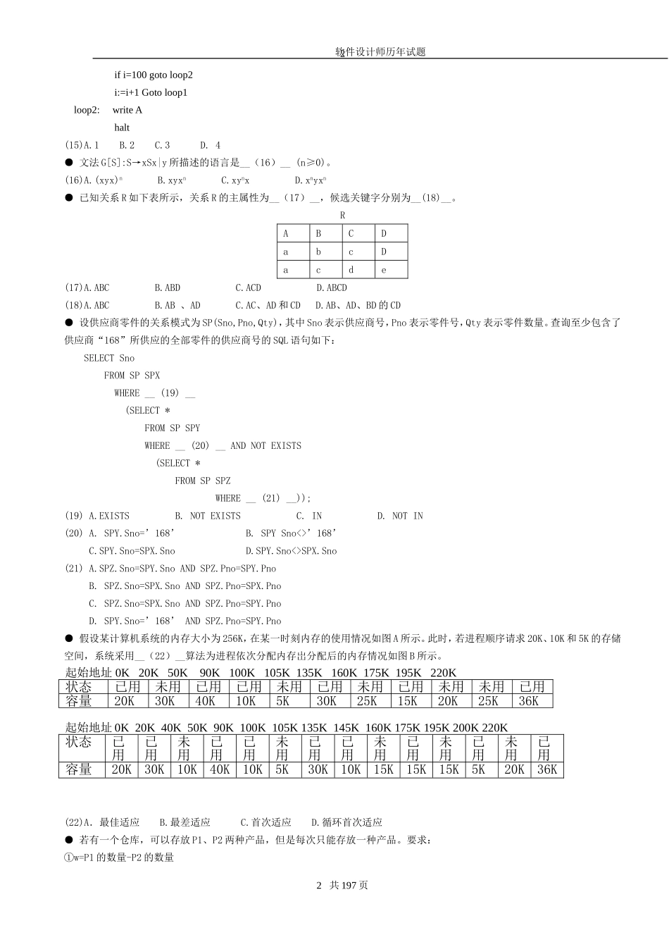软件设计师考试经验+软考历年真题(2004—2009上午加下午共24套)2.doc_第2页